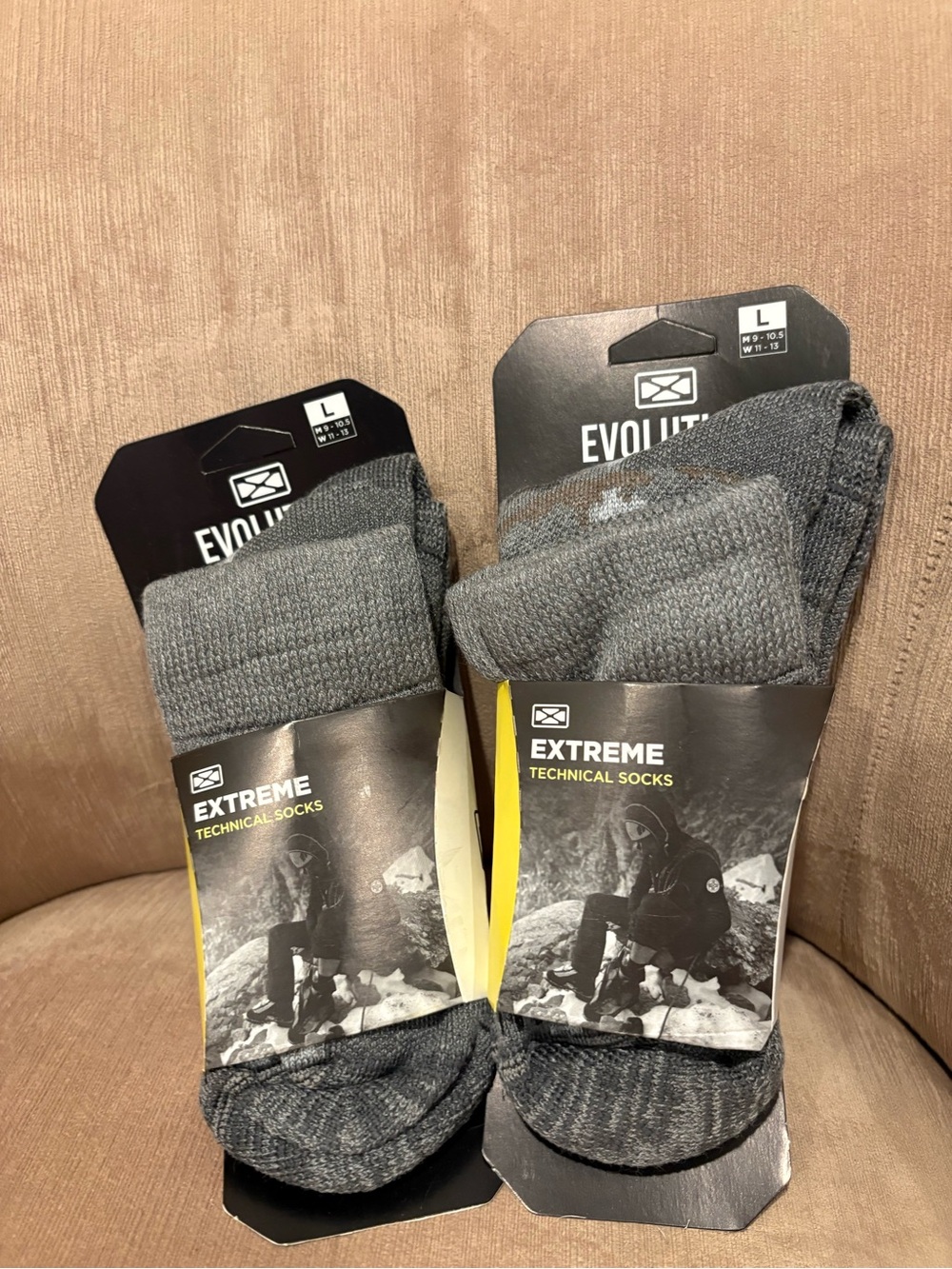 Bundle 2 Extreme Technical Socks Evolution Wool Large  Gray Camo
